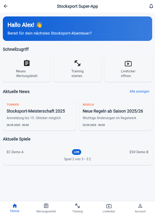 Stocksport Super-App Screenshot 1